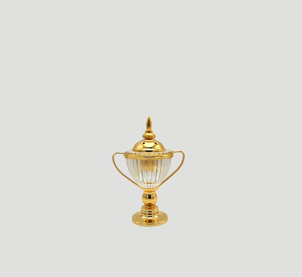 Gold crystal incense burner