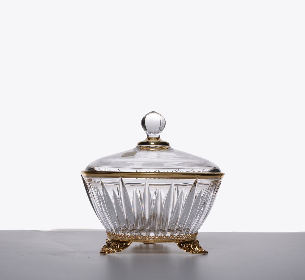 Crystal bowl with a gold base