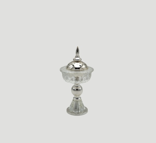 [AL 2544 - S] Crystal Incense Burner with Silver Cover