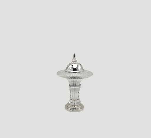 [AL 2604 - S] Crystal Incense Burner with Silver Cover
