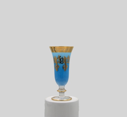 [N0O.2218 BLUE GOLD] Crystal juice tumblers with a base