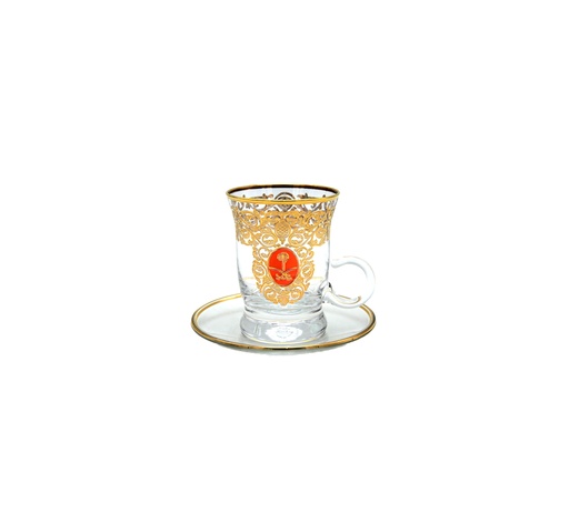 [G-380-Z-RED-35-11] بيالات شاي مع صحون